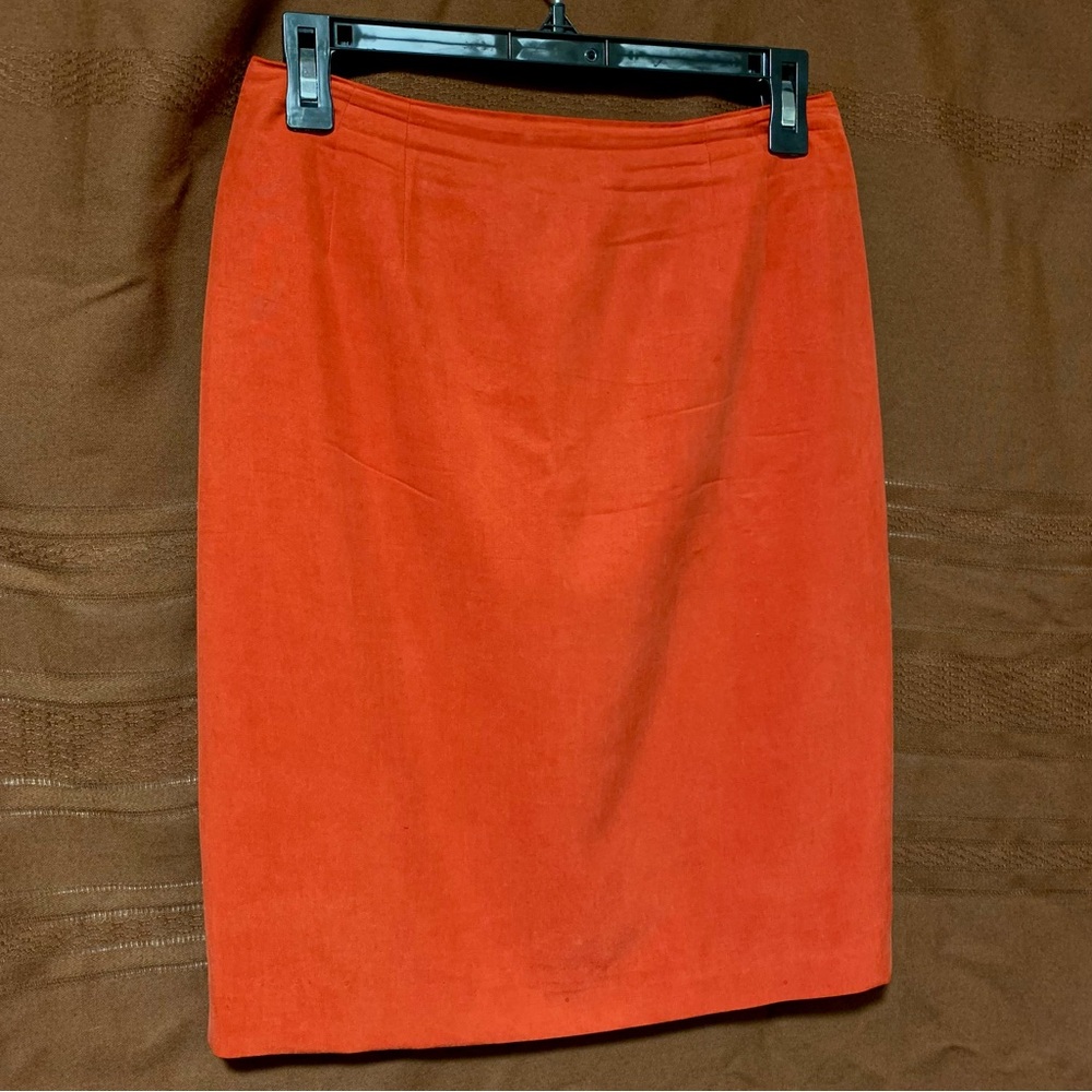 Ellen Tracy Vintage Orange Silk Pencil Skirt